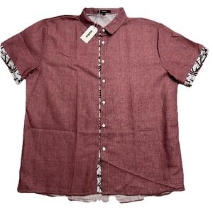 Ouku Mens Pink Full Buttoned Up Shirt XL